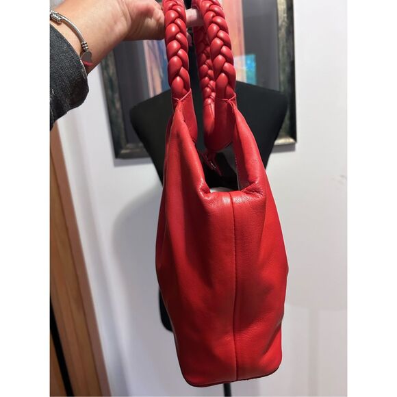 Vince Camuto Jordy Leather Tote Handbag Shoulder Bag in Cherry Berry NWOT - Picture 5 of 14